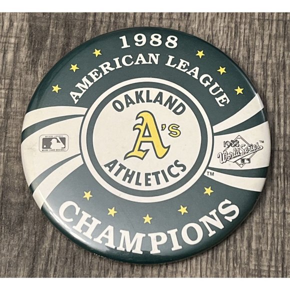 Other - Vintage 1988 American League Oakland Athletics Champions Button Pin Pinback PB2B